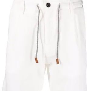 Eleventy white cotton and linen shorts